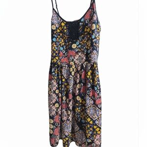 Band of Gypsies Boho Floral Mini Dress Lace Sz Small